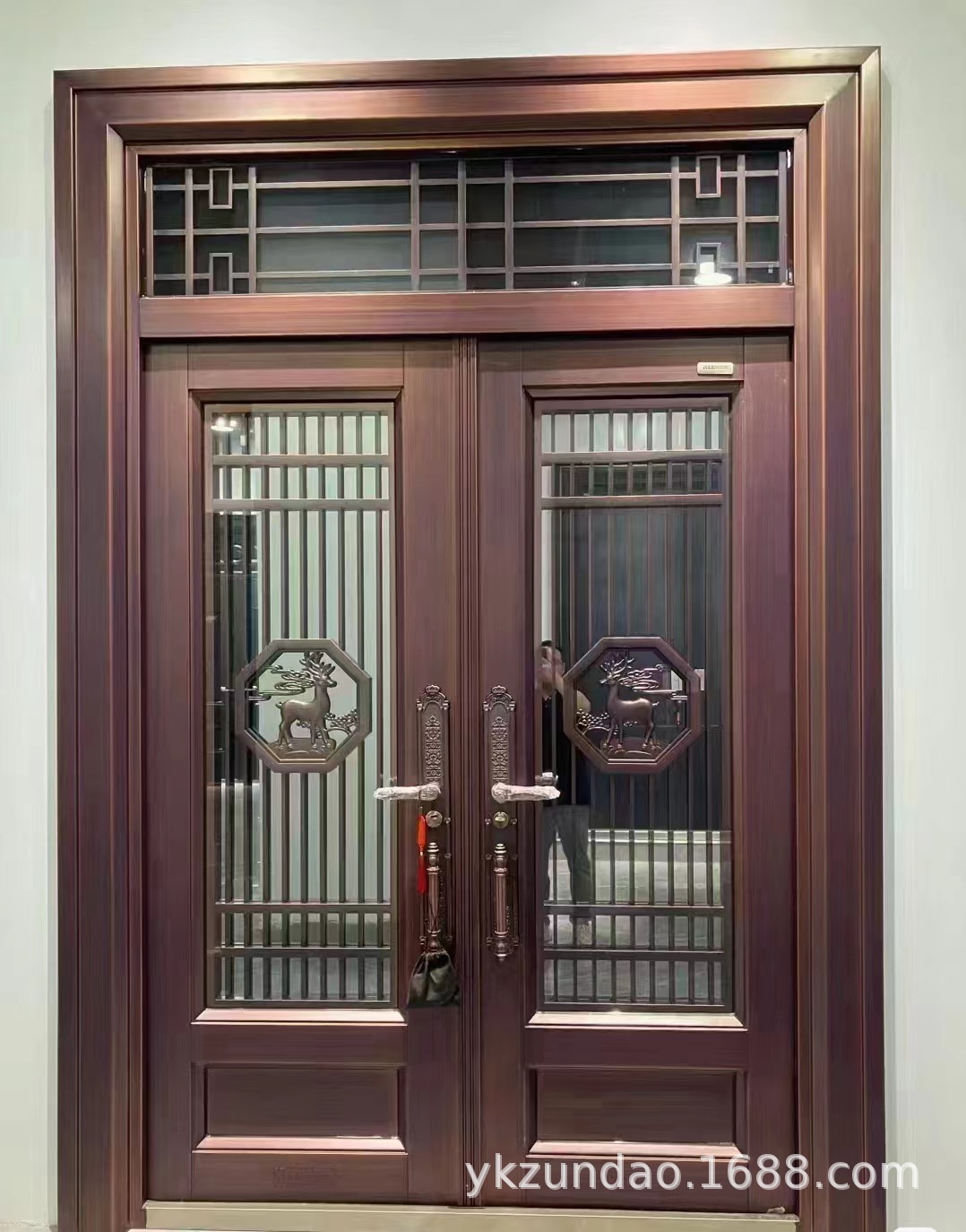 双开锌合金玻璃大门