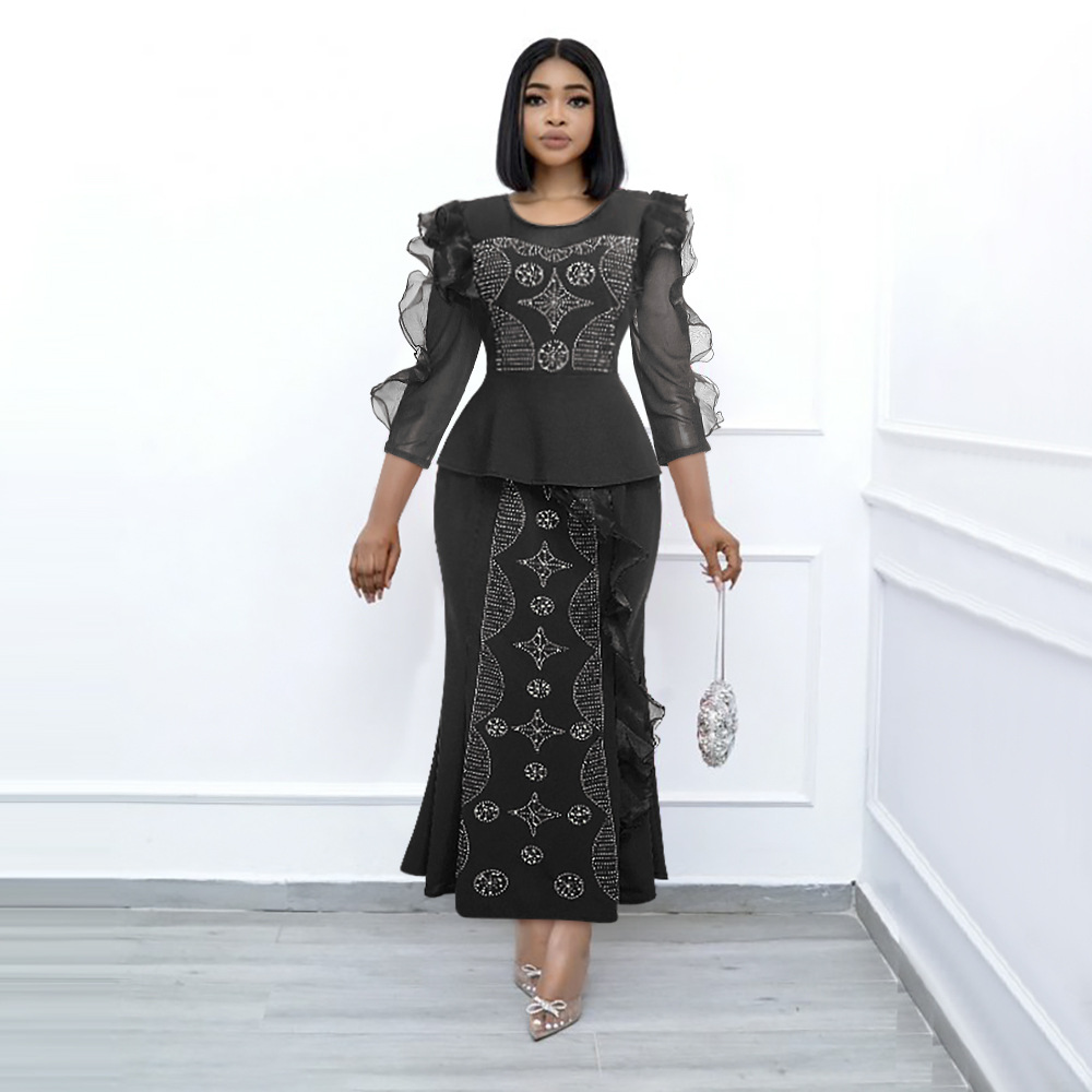 Vêtements pour femmes vêtements privés célébrité robe slim deux pièces haut jupe_voghion.com