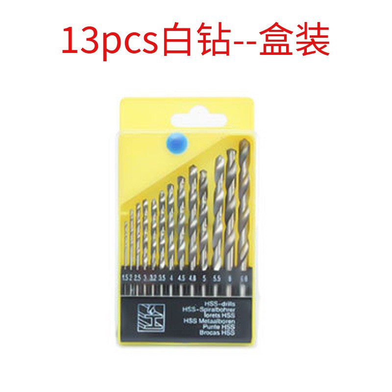 Juego de 13 piezas de Xinsentuo Taladro helique bañado en titanio Taladro manual Herramienta de perforación Juego de broca Taladro para carpintería de perforación chapado en titanio