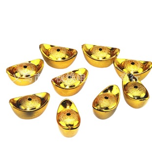 Special offer small gold ingot accessories gold-plated plastic dragon and phoenix pattern fortune-making treasure Chinese knot accessories decoration Fortune Fortune