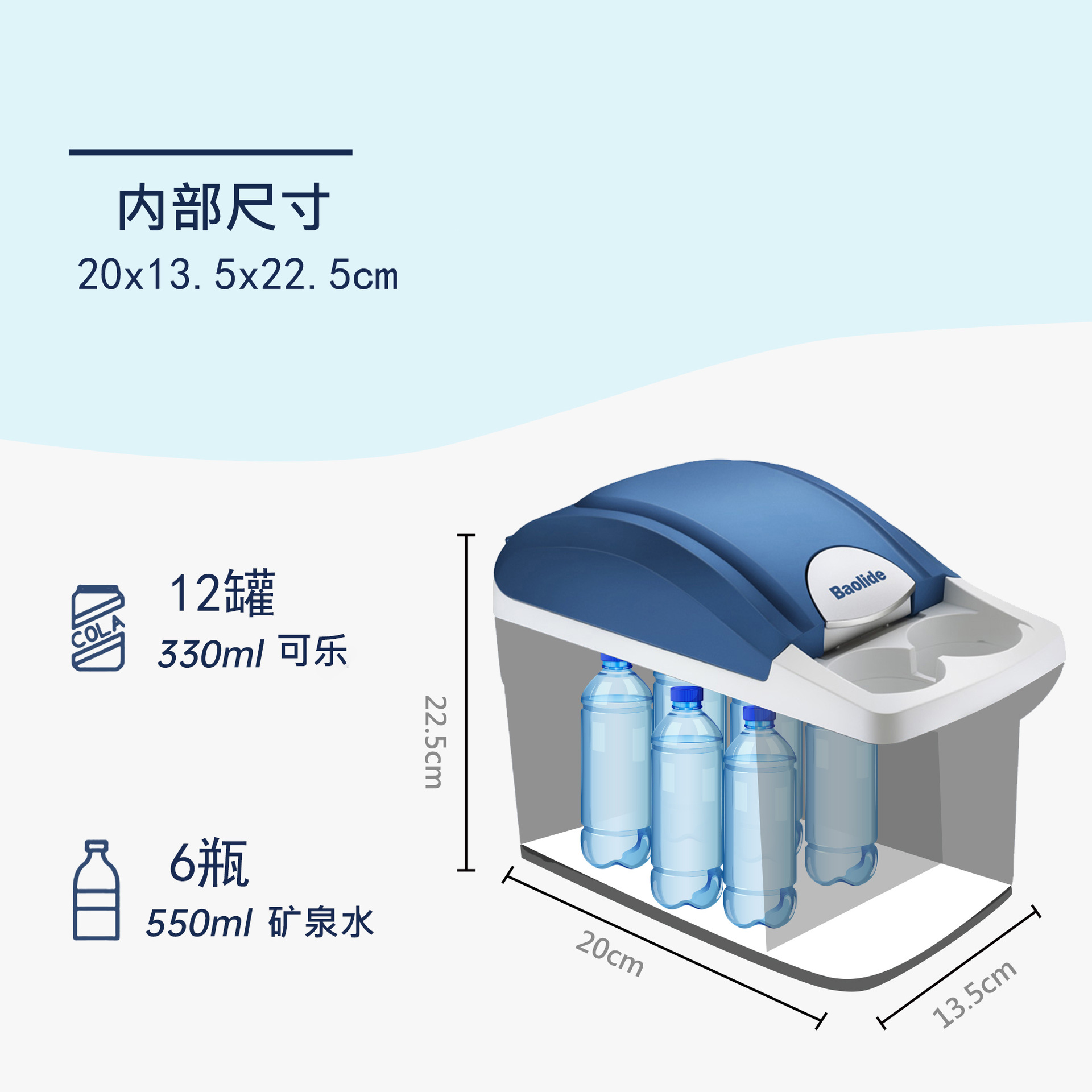 Car Refrigerator 7.5 Liters Dual-Use Hot and Cold Box for Home and Car, Mini Refrigerator for Cooling Drinks and Fruits