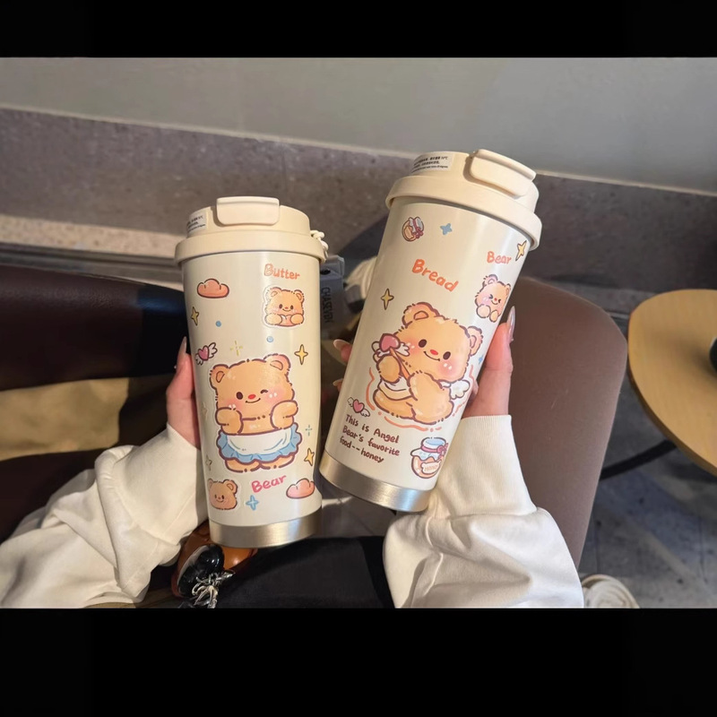 ステンレス製316二重構造断熱コーヒーマグカップ、携帯用、屋外用、男女兼用、卸売、二重構造保温カップ、ストロー付き|undefined