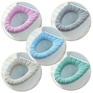 Winter fleece-lined Toilet Cushion Thickened Handled Toilet Cover Plush Household Winter Warm Universal Washable Toilet Cover