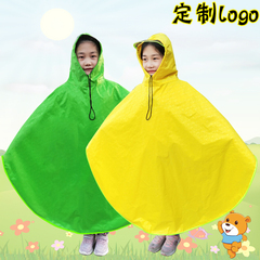 Custom logo print wholesale children's rain ponchos, hooded raincoats for primary school students, order customization for day care.