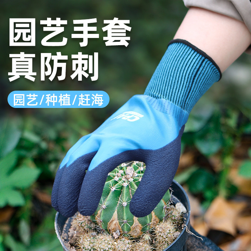 Gardening gloves anti-thorn anti-pricking waterproof rush sea flower rose rose planting weeding flower artist gardener special