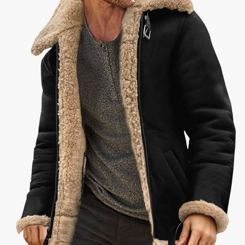 2023 Faux Leather Jacket, Suede Imitation Fur Thickened Coat, Men's Jacket, New Winter Product