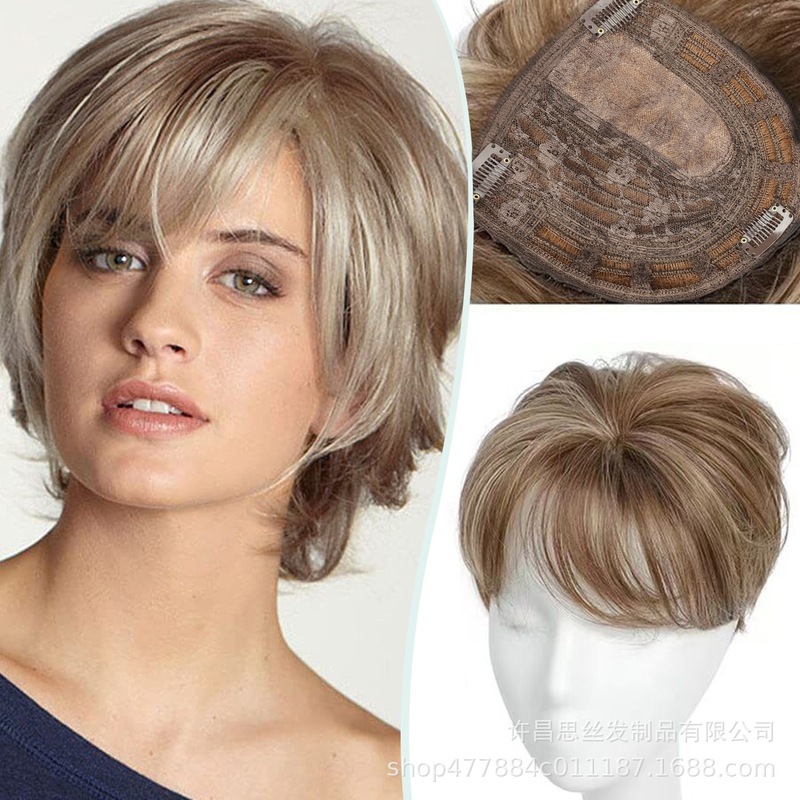 外国貿易の再髪のブロックをカバーして、ショートヘアのトップを修理します。hair Toppers女性のかつら許昌のかつら。|undefined