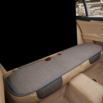 Seat cushion, seat cover | cushion, three-piece set, linen seat - leather-style-gray-separate-rear-seat