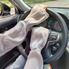 防曬蕾絲袖套網紗冰袖寬鬆時尚戶外騎行冰袖騎車防紫外線薄款袖套