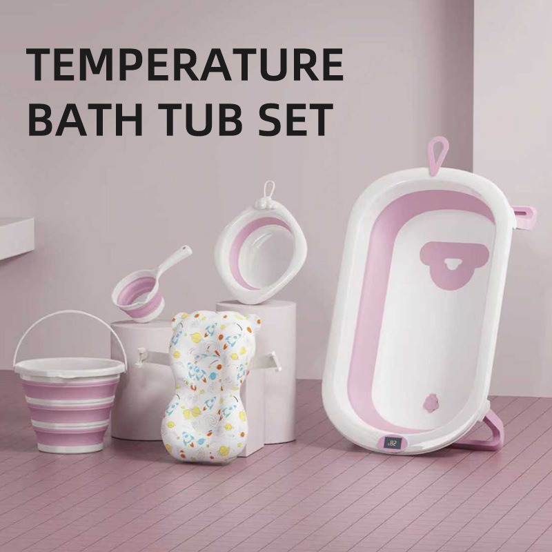 Set de bañera para bebés bañera para bebés bañera para bebés sentarse y acostarse bañera grande plegable para el hogar productos infantiles recién nacidos