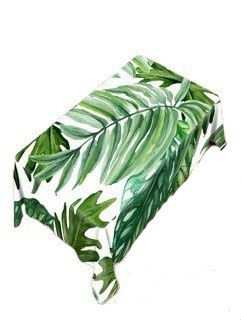 跨境电商 新款个性热带绿色植物数码印花涤纶桌布跨境电商货源