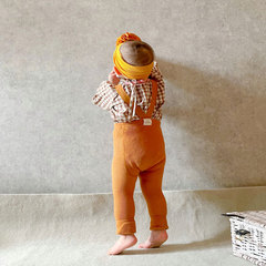 Spanish style spring and autumn high waist suspender nine-point pants baby big butt leggings baby leggings