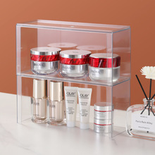 镜柜化妆品收纳盒透明宿舍手办展示架子可叠加办公桌面文件整理架