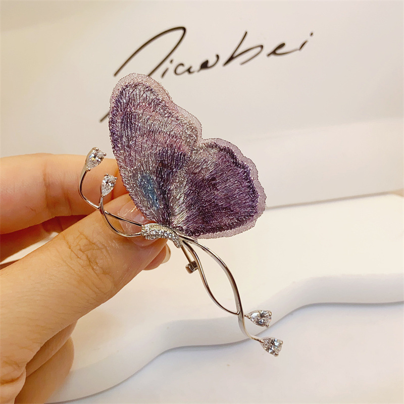Vintage Schmetterling Brosche Für Damen In Blau Hochwertig_voghion.com