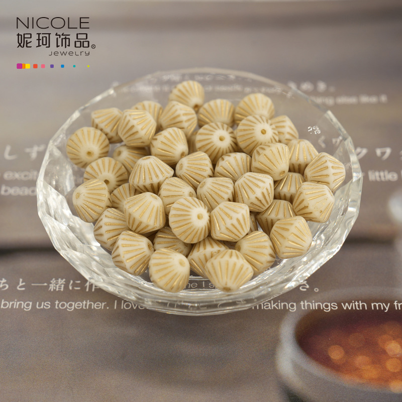 Importado checo Baosha cuentas de linterna de vidrio con cuentas hechas a mano Pulsera de 11mm accesorios de material de bricolaje alrededor de 100 piezas