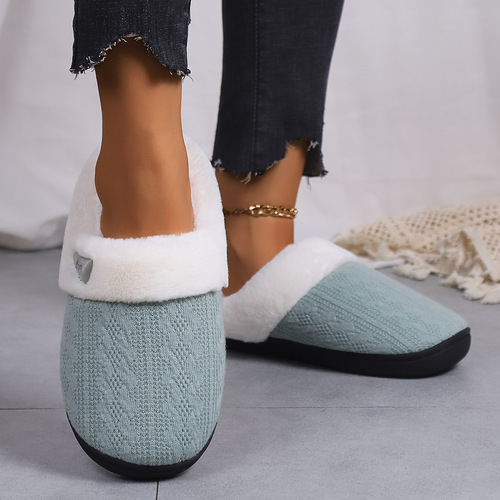 Mao Mao Slippers Home Autumn/Winter Indoor Anti-Slip Thick Cotton Slippers Warmth Thick Men's Cotton Slippers Women's Style