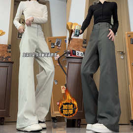 美式立体拼接显瘦直筒休闲长裤秋季弹力感百搭宽松斜切工装裤