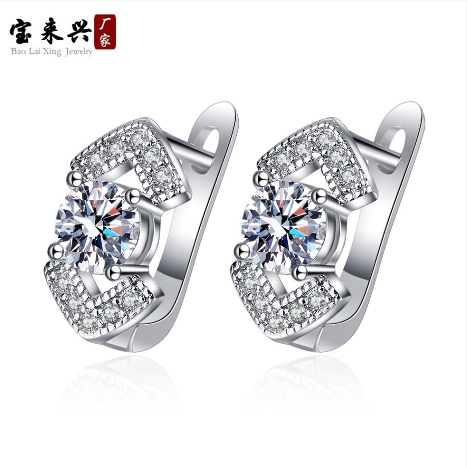 New European and American Cross-border ins Ear Jewelry Simple British Ear Button Distinctive Fashion Silver Earrings Women's Earrings