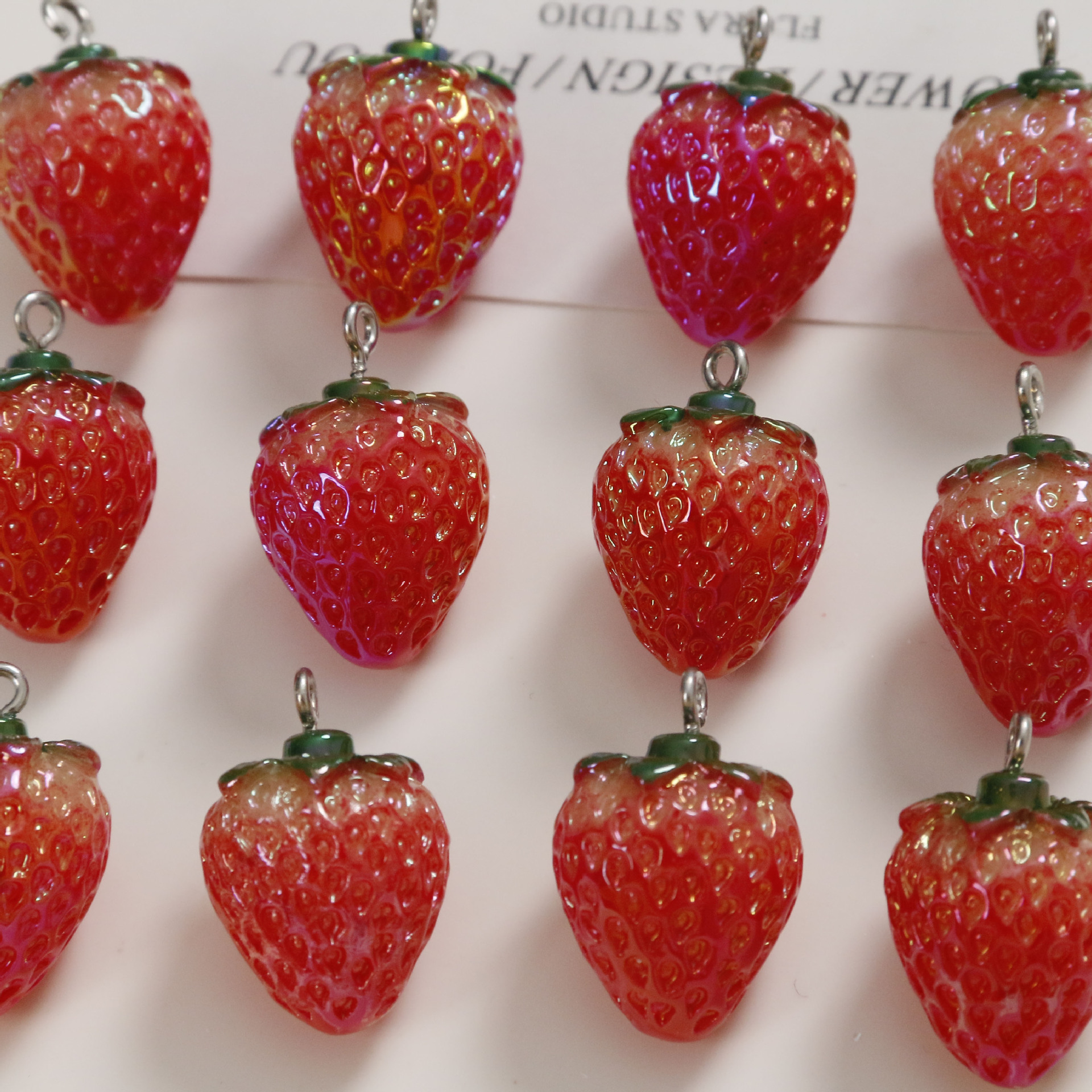 6g Weight Pendant Jewelry Making Type 24*15mm Jewelry Making Size DIY Jewelry Accessories Classification 1 Piece Quantity Resin Material Strawberry Pattern Plating Design Cute, Sweet Style 1 Piece 24*15mm Resin Strawberry Pendant 5