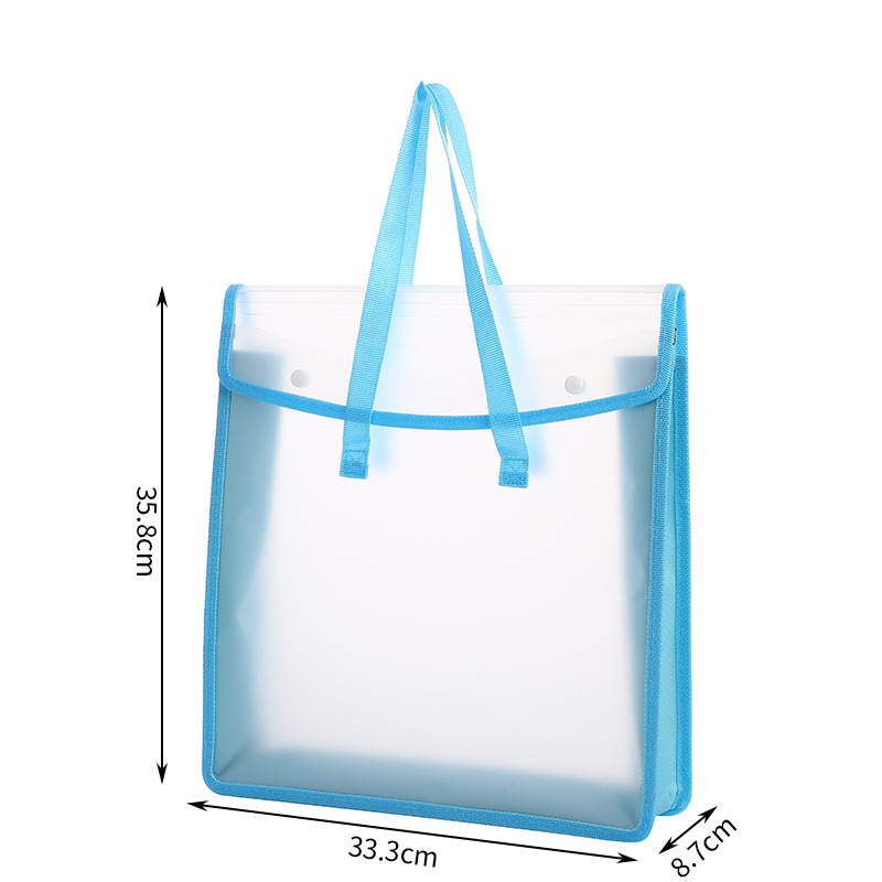 Lona transparente portátil material de dibujo papel estudiante bolsa de almacenamiento de datos a prueba de agua de gran capacidad A3 Snap almacenamiento de archivos