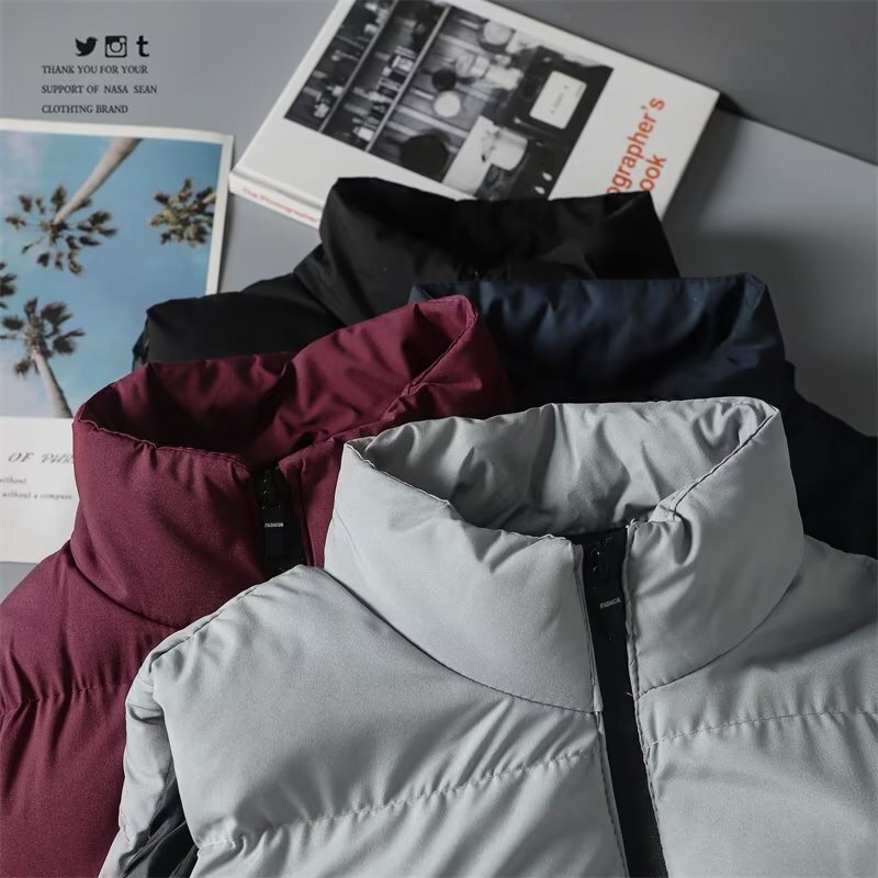 Men's Stand Collar Cardigan Solid Color Casual Vest Jacket Winter Cross-Border Popular Vest Jacket Zipper 0607 Black