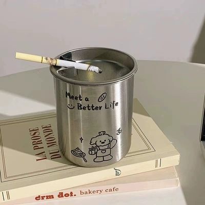 Gift for Boyfriend: Anti-Fly Car ashtray - cake-puppy-ashtray-silver