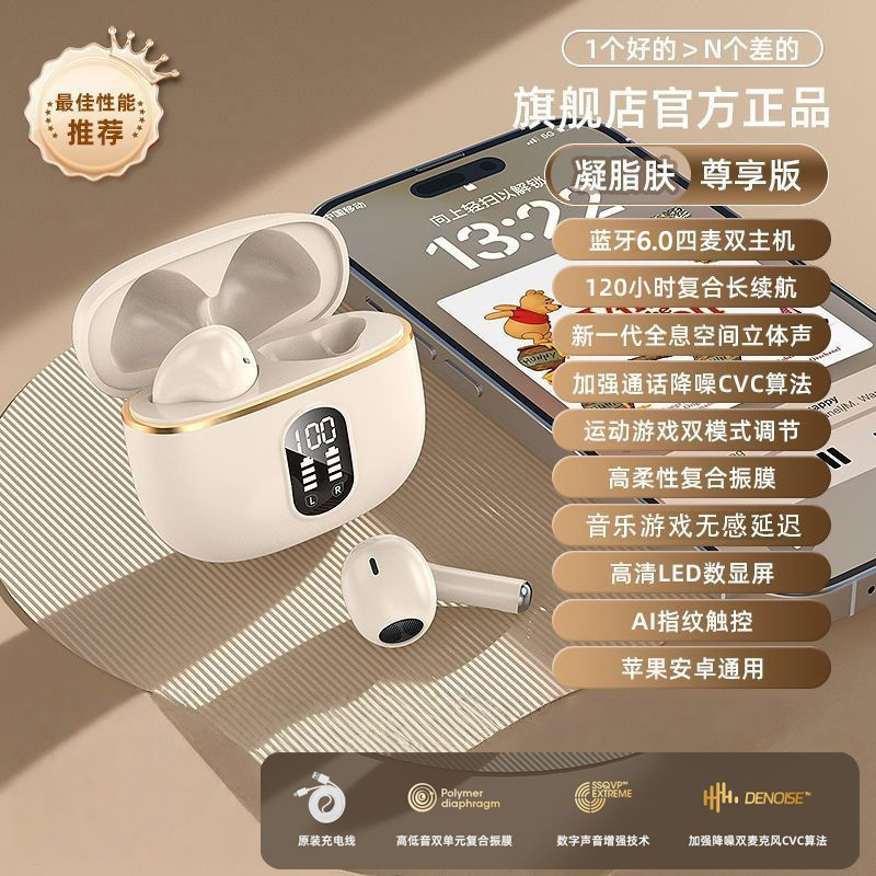 [Berlin Voice] Bluetooth Headset Wireless In-Ear Ultra-Long Battery Life Sports Running Noise Reduction High Quality J08