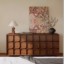 【双丰工厂】实木装饰柜餐边柜子新中式复古玄关柜中古风客厅储物