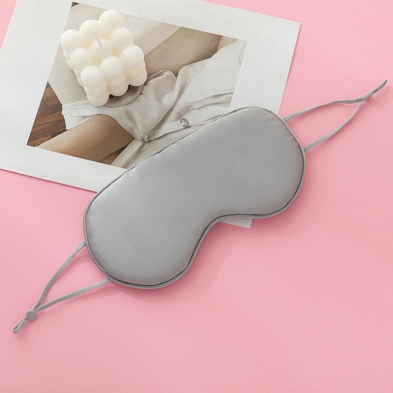 Transfronterizo 16mm orejas colgantes de seda doble cara dormir máscaras de ojos de seda viajar logotipo de impresión al por mayor