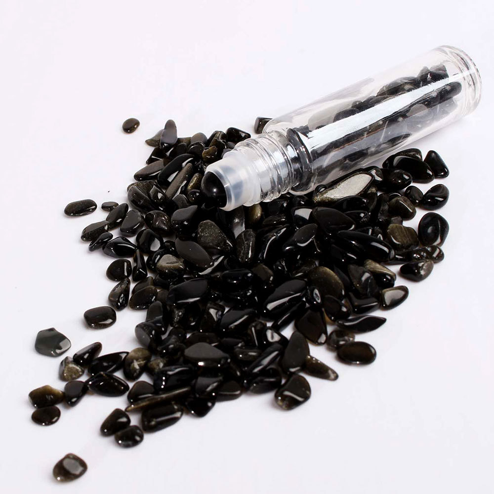 10ml; 흑요석 자갈; 유리 대나무 커버