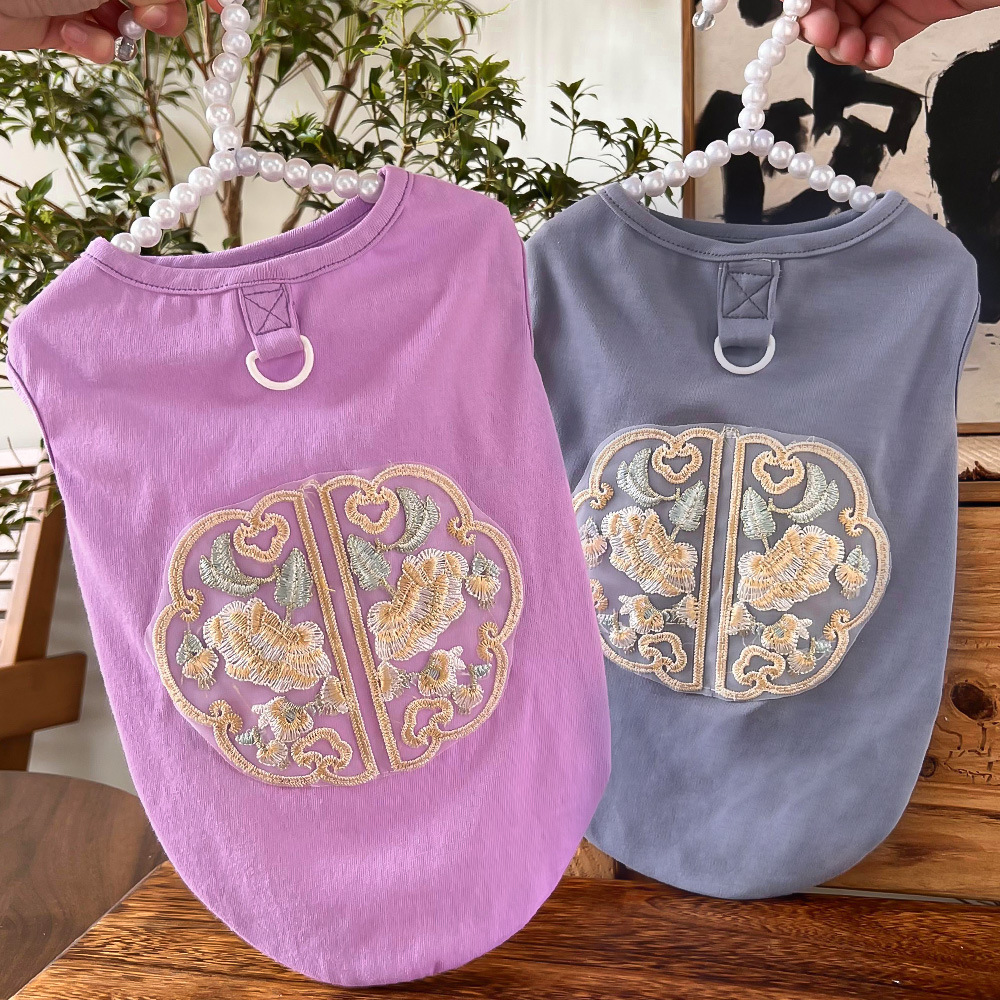 Suministros para gatos de compañía, camiseta de panda de peluche para primavera y verano, buldogue francés, chaleco para perros al por mayor, ropa para perros, ropa de protección solar