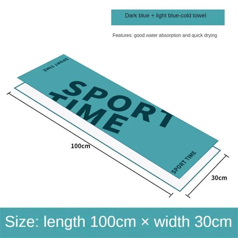 Cross-Border Popular Cooling Sports Towel for Men and Women, Outdoor Running, Fitness, Sweat-Wiping, Sweat-Absorbing, Quick-Drying, Cooling Towel