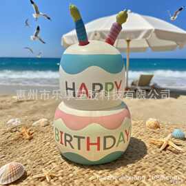 新款充气生日蛋糕气模PVC充气生日派对聚会背景道具摆件充气气模