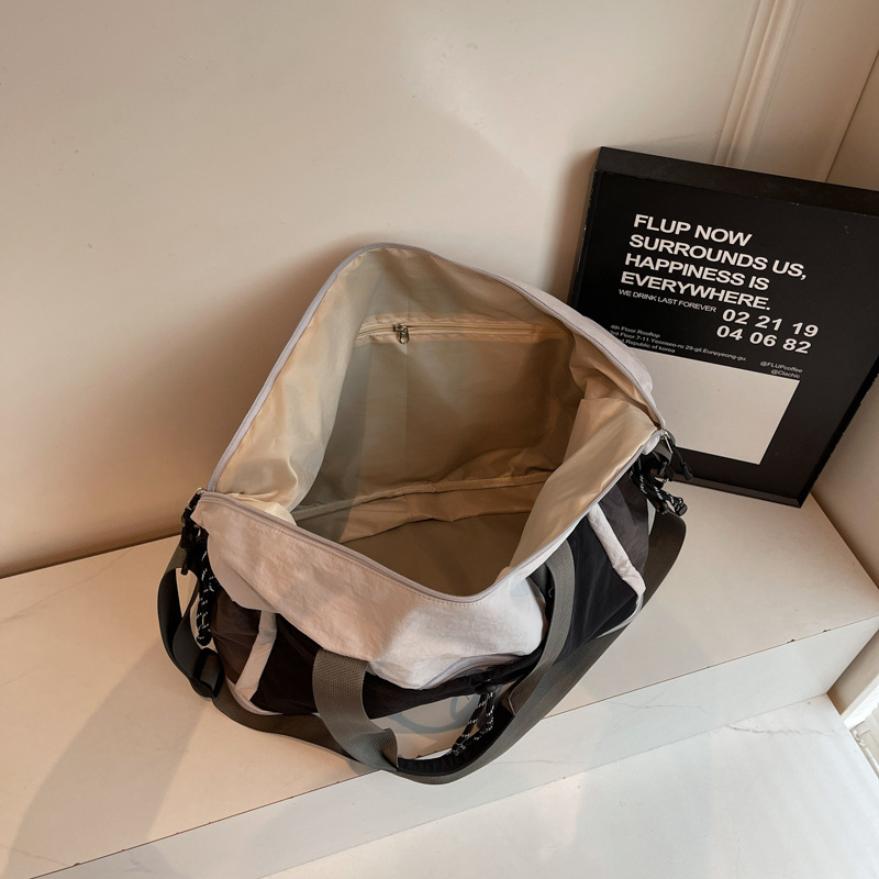 Bolsa de viaje corto, bolsa de fitness ligera transpirable para mujeres, separación seca y húmeda, movimiento de gran capacidad, mochila de hombro.