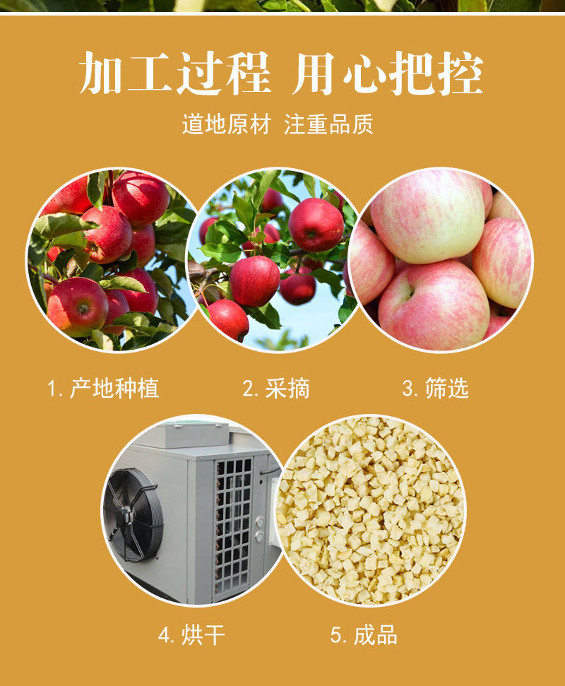 Dried Apple Dices (Malus domestica) — Low-Temperature Dehydrated Fruit Cubes, Bulk 500g preparation