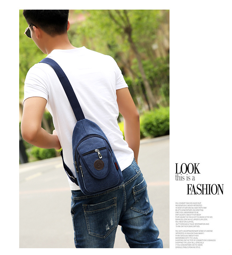 New men's chest bags, Korean-style single-shoulder bags, crossbody bags, men's and women's backpacks, Korean-style casual canvas bags, wholesale from manufacturers undefined