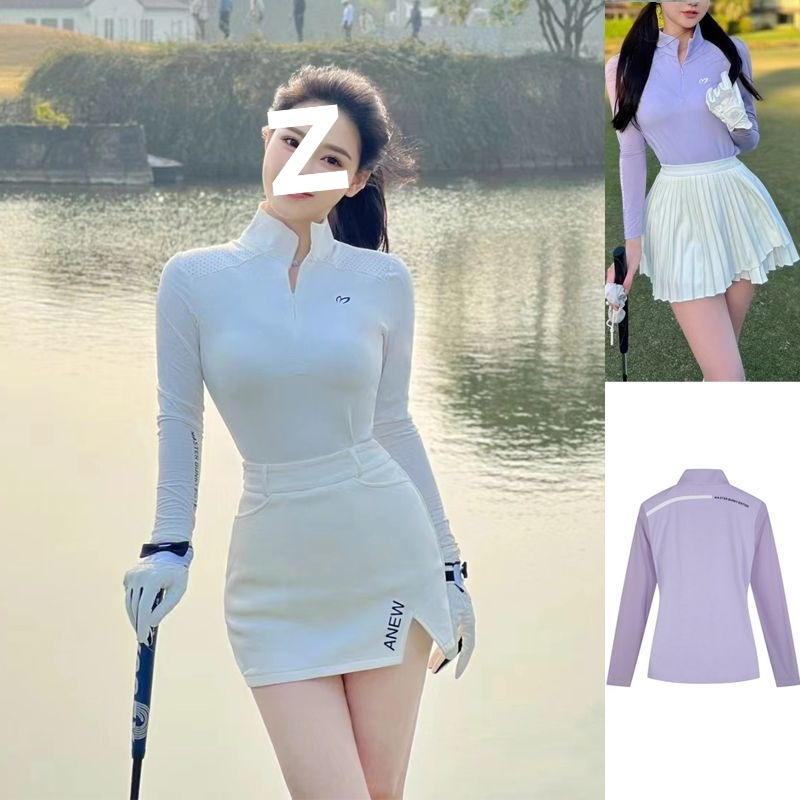 Summer Golf Women's Golf Uniform Long-Sleeved Anti-Uv Anti-Glare Breathable Quick-Drying High-End Slim Suit Short Skirt