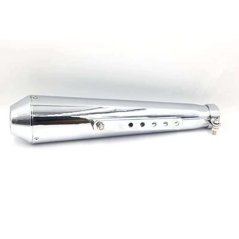 Harley, Triumph, Scrambler | Ha Lei Exhaust pipe - d-style-electroplated-silver