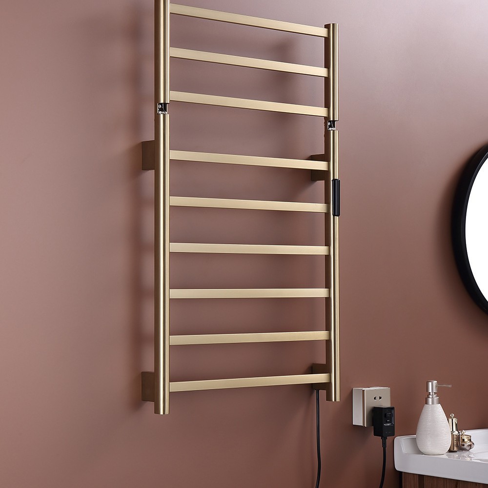 Plegable multifuncional toallero simple abierto-montado pantalla táctil de calefacción eléctrica acero inoxidable 304 Barra de Toalla baño