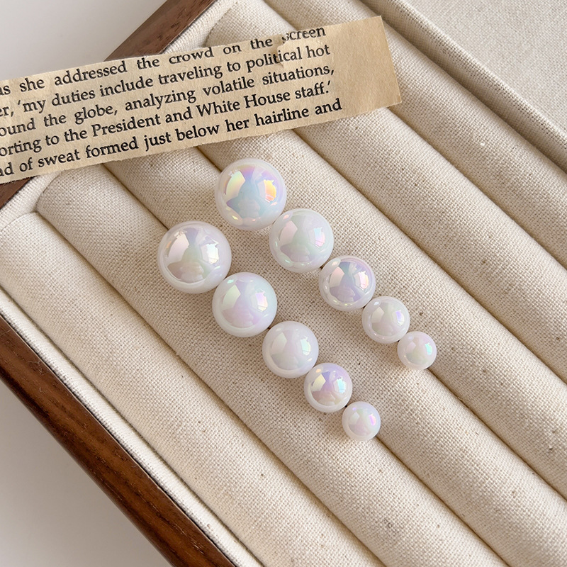 Ear clips, Ear Studs Classification 1 Pair Quantity Daily Occasion 1 Pair Retro Solid Color Imitation Pearl Ear Clips Ear Studs