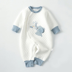 嬰兒連體衣春秋冬裝保暖冬季夾棉秋季新生兒衣服早秋寶寶加厚套裝