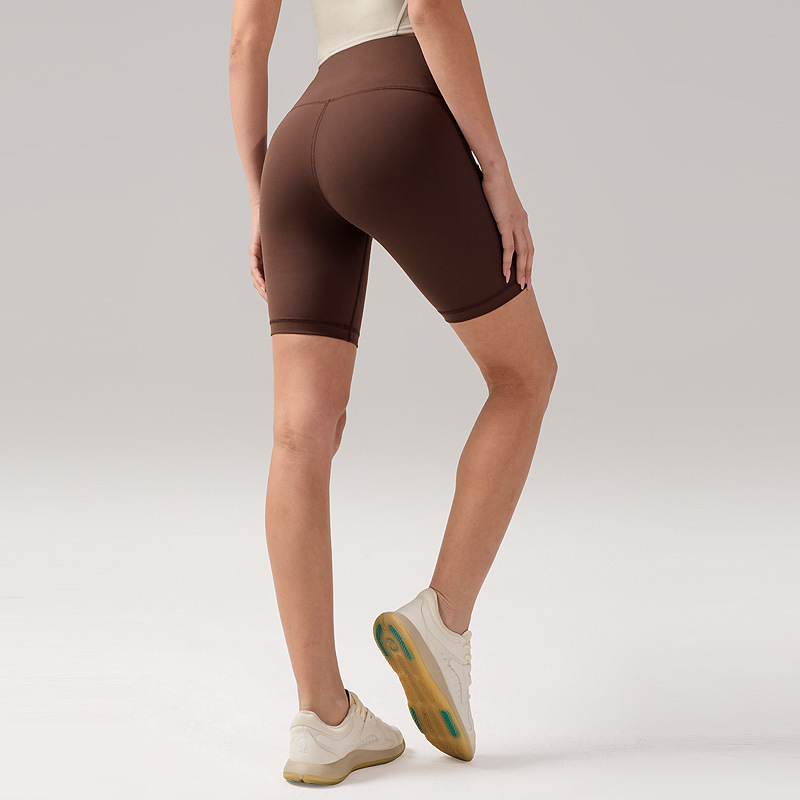 Pantalones de yoga desnudos lu lu damas deportivos de cintura alta pantalon cortos apretados de absorción 8 "pantalones de ciclismo de caderas molidas