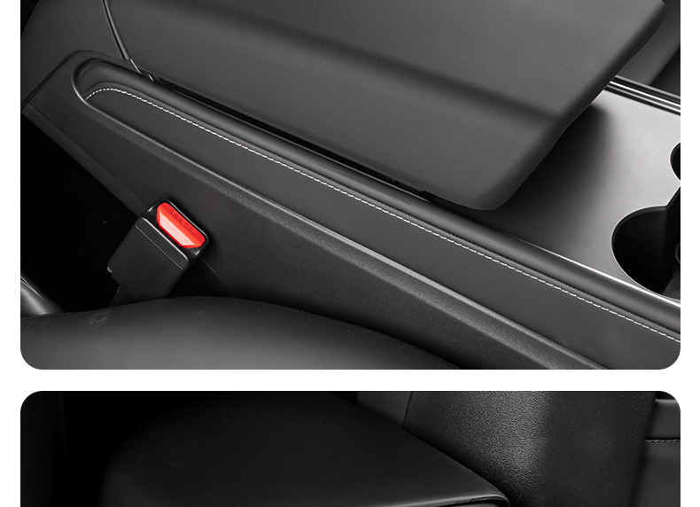 Tesla Model 3/Y Armrest Box Cover Carbon Fiber Pattern Protective Cover Center Console Interior Accessories 2022 Old Model