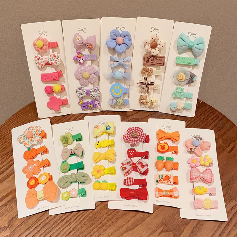 Clip de cabello de dibujos animados para bebés, cabello de bebés poco no lesiones, clip de cabello fetal, clip de tela para niñas, clip de cabello de sudor roto, adornamiento para el cabello