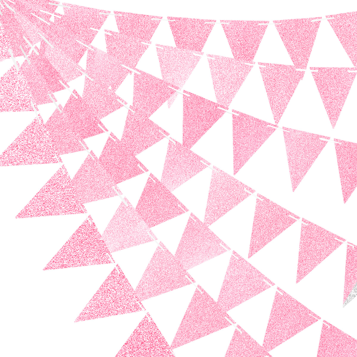 三角旗撒粉金聪烫金拉旗金卡镜面三角生日挂旗拉旗批金葱粉