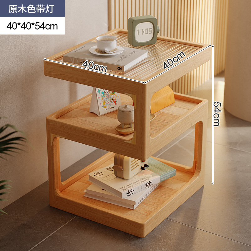 Mesa lateral del sofá, sala de estar, hogar, armario lateral de madera maciza, armario lateral, lujo ligero, casillero de almacenamiento de troncos de alta calidad, mesa de esquina