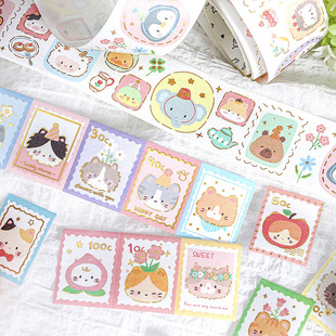 Letter Lovers Bronzing and Paper Tape Forest Cute Story Japanese Cute Soft Cute Hand Account Stamp Sticker