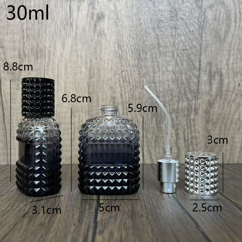 スポット B147-30ml-50ml パイナップル型ネジ口ガラス香水瓶化粧品包装便利なスプレー空ボトル|undefined