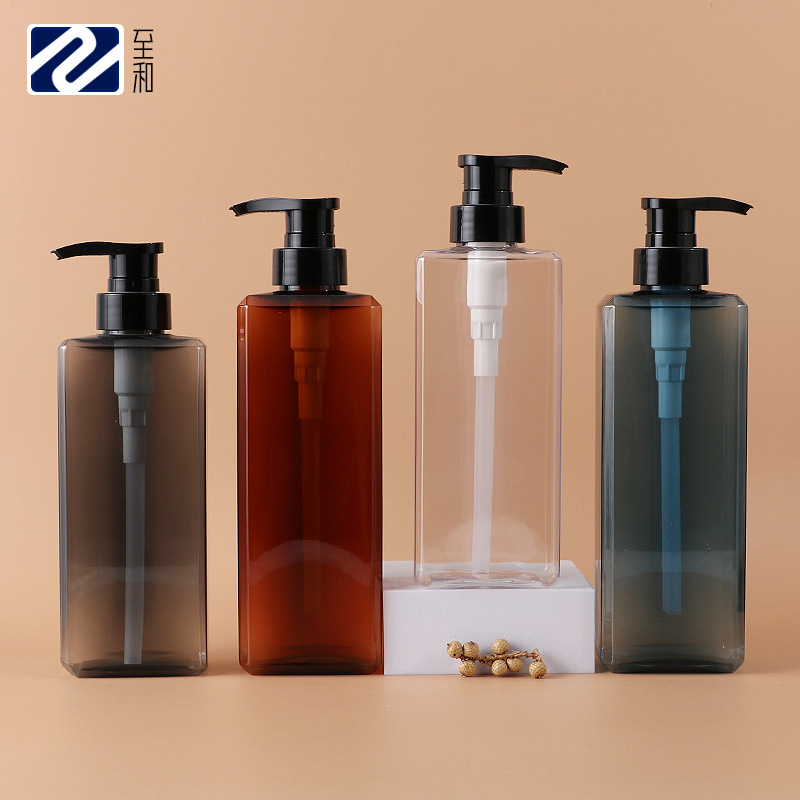 In-Stock 400/500ml Body Lotion Square Bottle Pet Plastic Refillable Bottle Conditioner Shower Gel Shampoo Pump Bottle