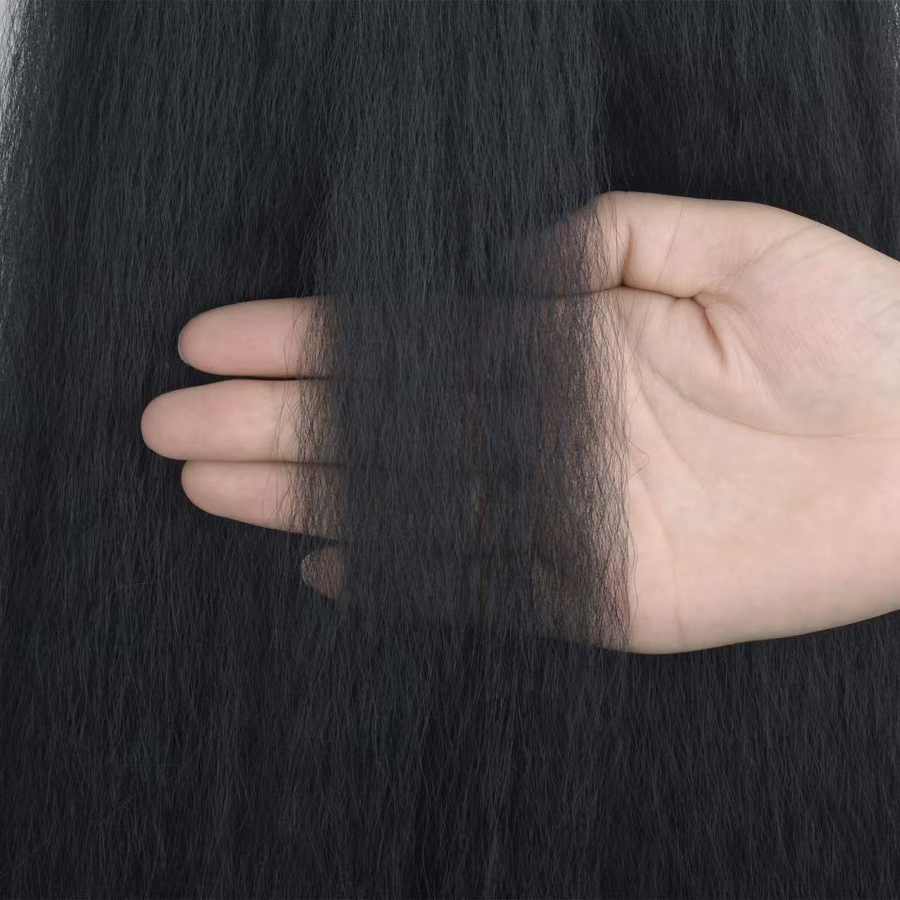 Transfronterizo de caballo Yaki Kinky Straight caballo natural esponjoso caballo alta peluca de fibra química